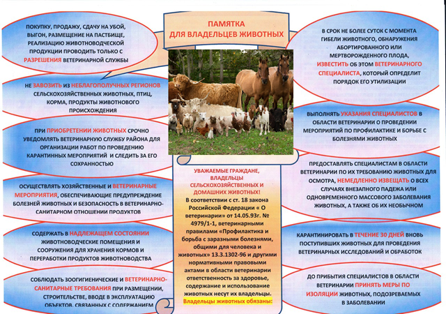Pamyatka vladel tsam zhivotnyh